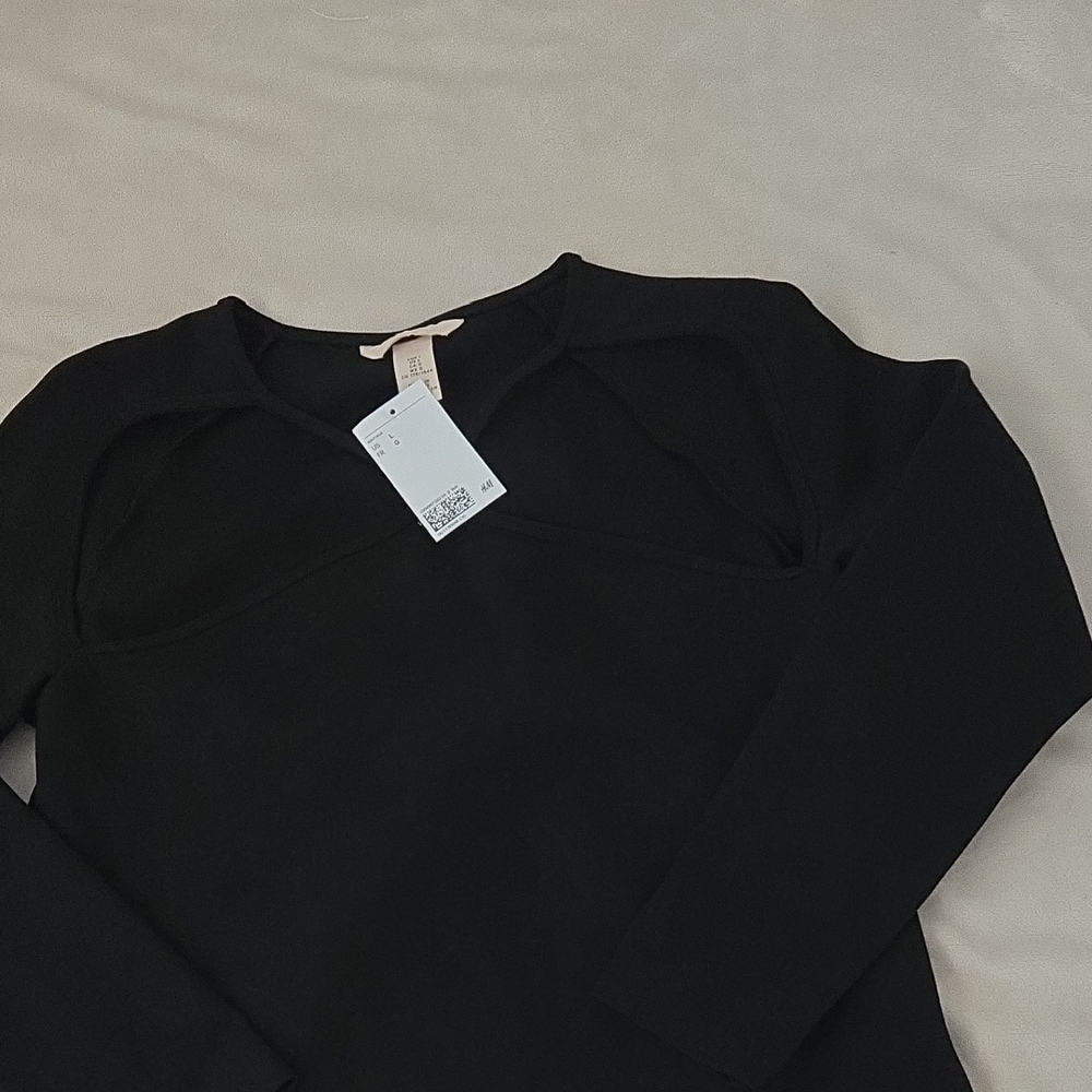 H&M Black Long Sleeve Blouse SKU12